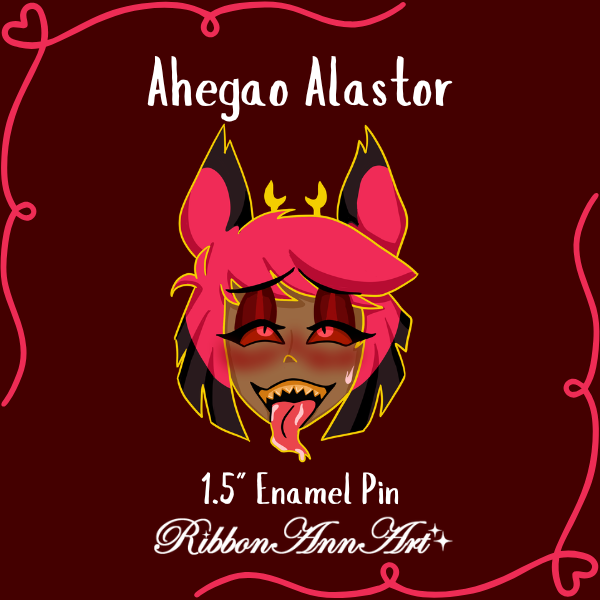 Ahegao Alastor Hard Enamel Pin (PREORDER)